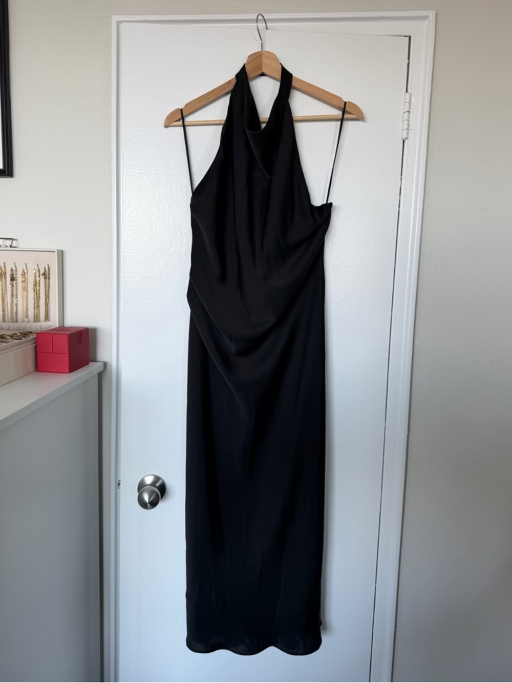 Babaton (Aritzia) Backless Halter Satin Dress!